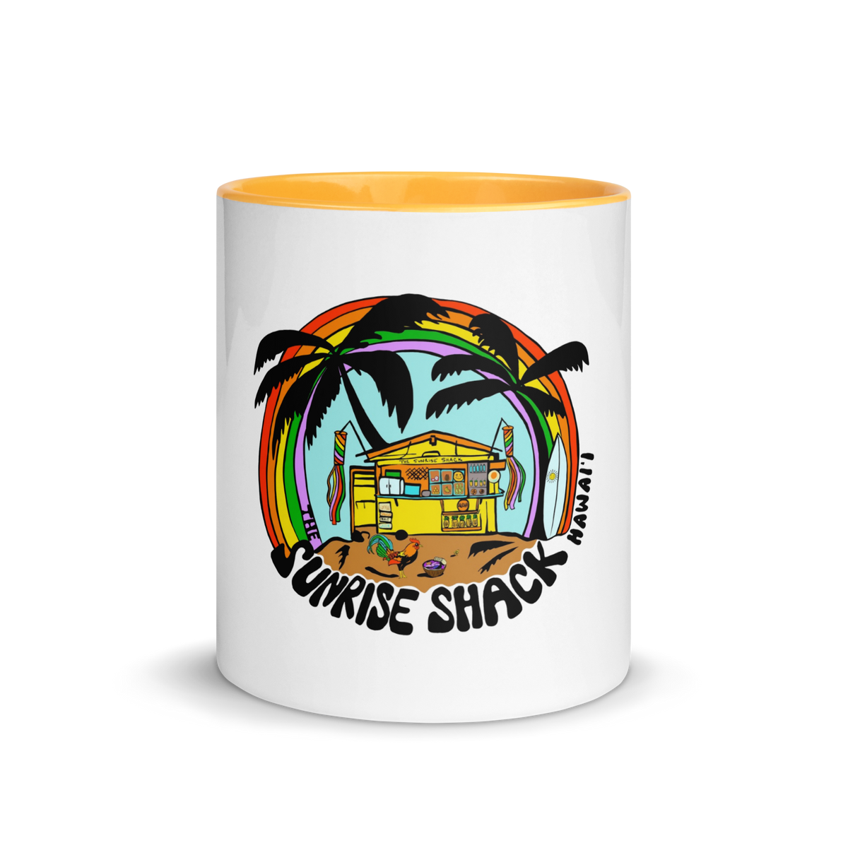 SHACK CARTOON WITH COLORFUL VIBES MUG