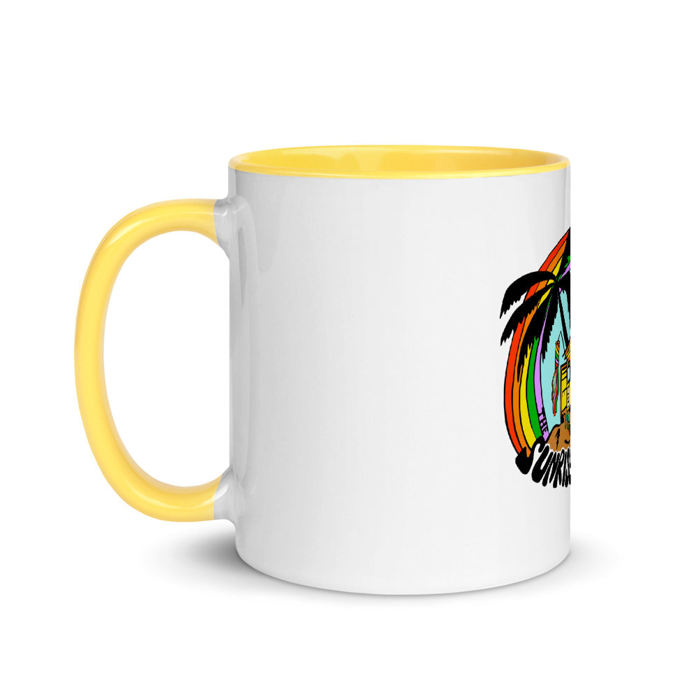 SHACK CARTOON WITH COLORFUL VIBES MUG