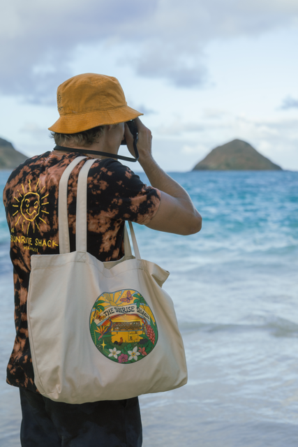 VINTAGE SHACK VIBES TOTE BAG ☀️ NATURAL