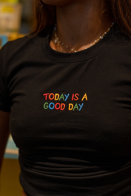 TODAY IS A GOOD DAY WOMEN&#39;S FITTED TEE 🌈 BLACK