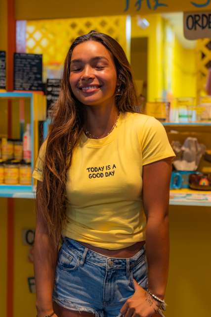 TODAY IS A GOOD DAY WOMEN&#39;S FITTED TEE ☀️ BANANA CREAM YELLOW *LIMITED RELEASE*
