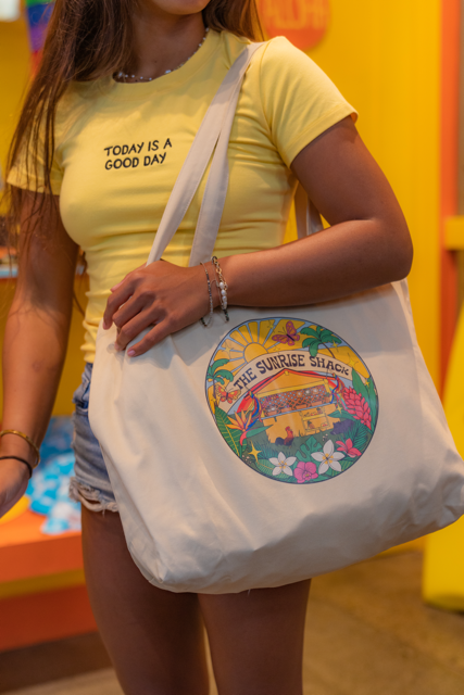 VINTAGE SHACK VIBES TOTE BAG ☀️ NATURAL