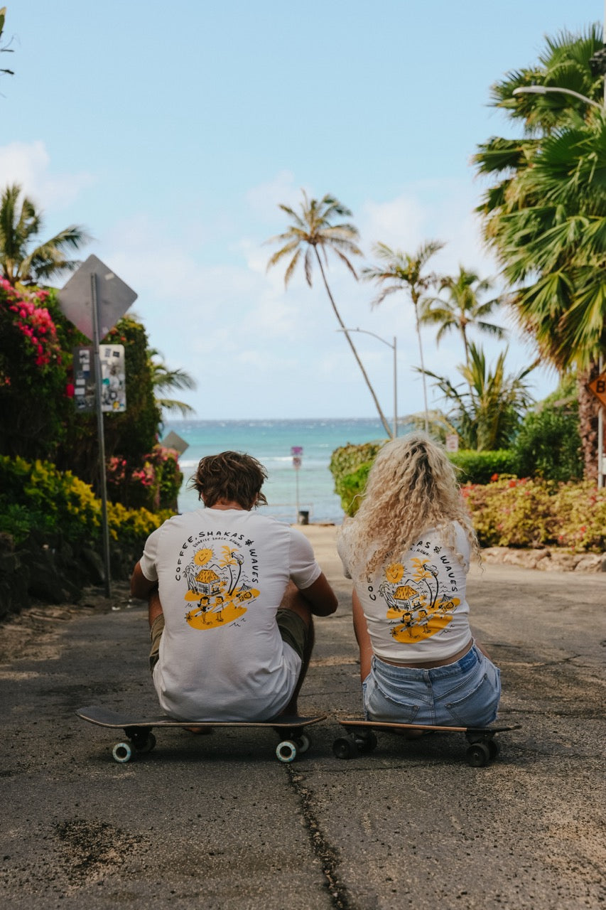 COFFEE SHAKAS WAVES UNISEX T-SHIRT  ☕🤙🌊  VINTAGE WHITE  *LIMITED EDITION*