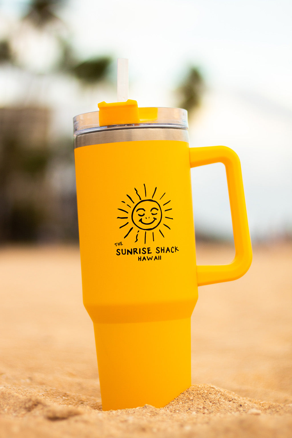 LOGO TRAVEL MUG WITH STRAW LID ☀️ YELLOW  *LIMITED EDITION*