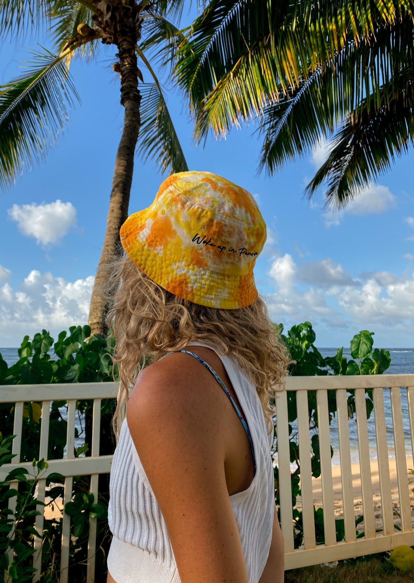 Neon Woke Up in Paradise Bucket Hat